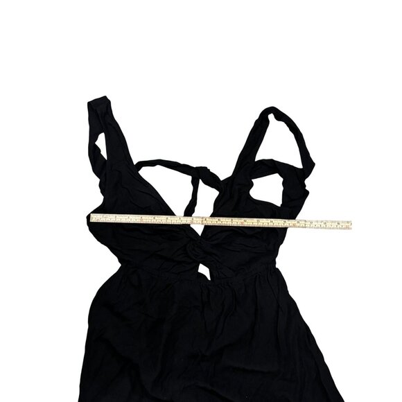 ASOS Black Sleeveless Mini Dress With Front Knot Detail Open Back Womens Size 8 - Picture 5 of 8